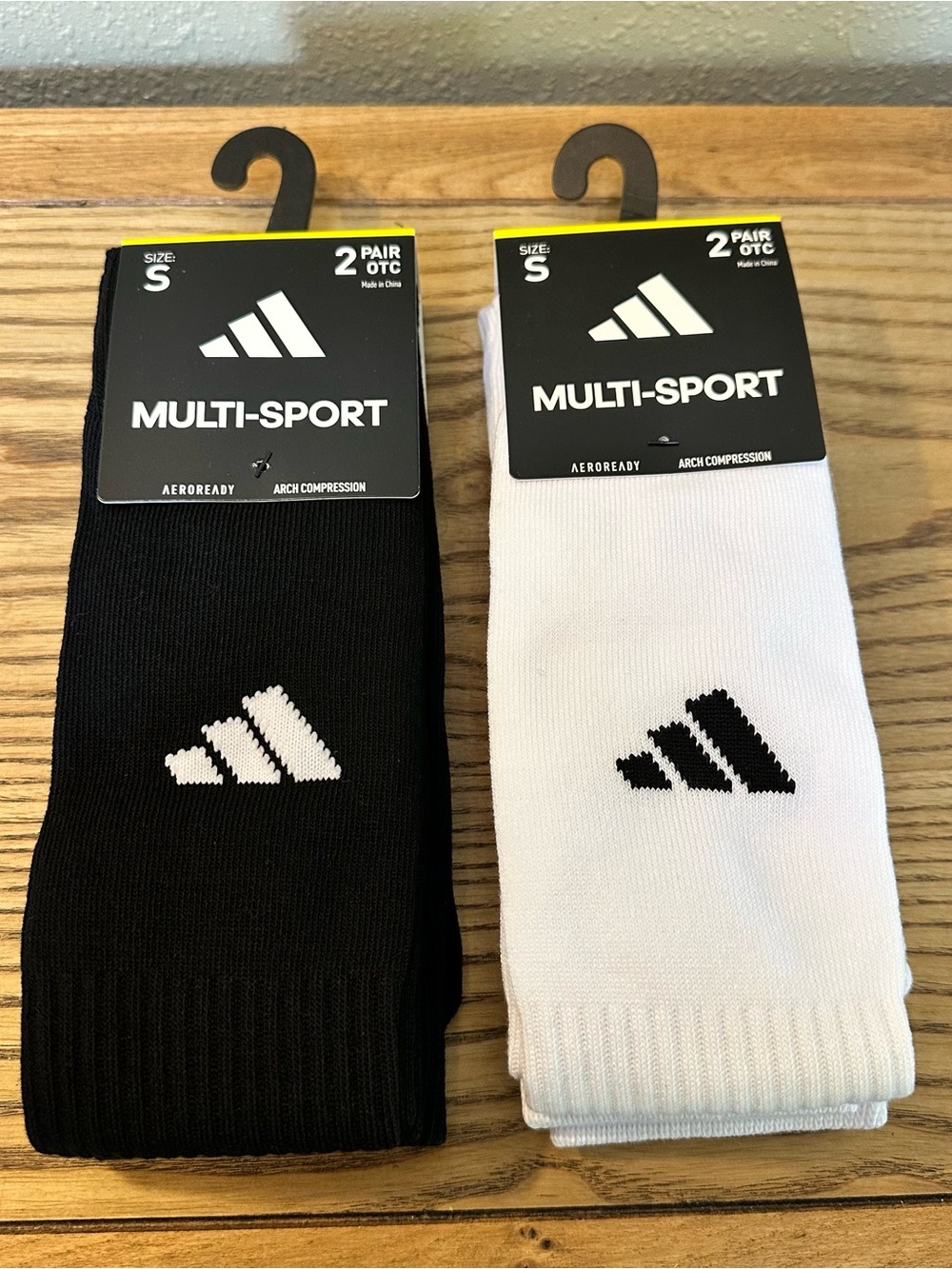 Adidas Multi-Sport OTC Socks Size S Black White 4 Pairs NWT